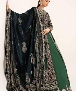 Luxury Formal Dark Green 2 Pcs Embroidered Organza Dress Mbds-W2904Db 9 D4 Greenf Imanistudio.com