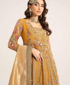 Luxury Formal Mustard Embroidered Organza Outfit Mbds-W2907Md 14 D7 Mustardd Imanistudio.com