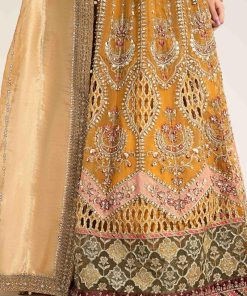 Luxury Formal Mustard Embroidered Organza Outfit Mbds-W2907Md 15 D7 Mustarde Imanistudio.com