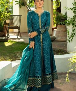 Luxury Pret Teal Linen Embroidered Suit MBDW-W25159TG
