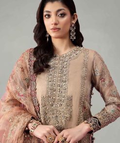 Luxury Formal Golden Embroidered Zari Net Outfit Mbsf-Ea2462Gb 8 Sfw2462Goldenb Imanistudio.com