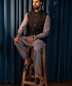 Mens Waistcoat Wash & Wear Sleeveless Blazer IMIST-SRM-1224Black