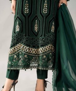 Lux Velvet Emerald Green Embroidered Suit Mbdls-Aw1212Eg 12 D 12 Emeraldf Imanistudio.com