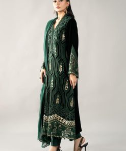 Lux Velvet Emerald Green Embroidered Suit Mbdls-Aw1212Eg 9 D 12 Emeraldg Imanistudio.com