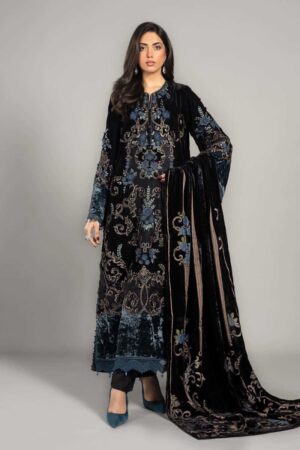 Lux Velvetblack / Teal Embroidered Suit Mbdls-Aw1208Bt