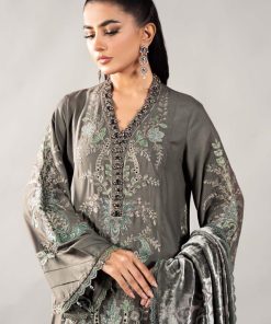 Luxury Linen Embroidered Grey Suit Mbdls-Aw1209Gy 15 D 9Greye Imanistudio.com
