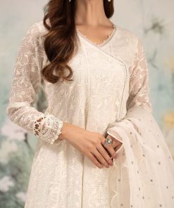 Luxury Pret Off-White Embroidered Organza Suit Mbdw-Ef25101Wt 10 Dw Ef25101Off Whited Imanistudio.com