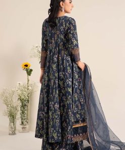 Luxury Pret Navy Blue Printed Cotton Lawn Angrakha Suit Mbdw-Ef2526Nb 12 Dw Ef2526Bluea Imanistudio.com