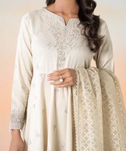 Luxury Pret Light Beige Embroidered Dobby Lawn Suit Mbdw-Ef2530Lb 12 Dw Ef2530Baiged Imanistudio.com