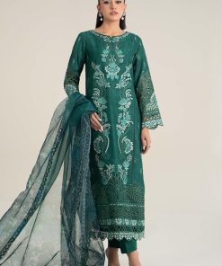 Luxury Pret Dark Green Embroidered Self Jacquard Lawn Suit MBDW-EF2547DG