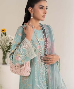 Luxury Pret Eggshell Blue Embroidered Self Jacquard Lawn Suit Mbdw-Ef2549Eb 12 Dw Ef2549Ferozia Imanistudio.com