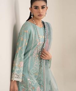 Luxury Pret Eggshell Blue Embroidered Self Jacquard Lawn Suit Mbdw-Ef2549Eb 13 Dw Ef2549Ferozib Imanistudio.com