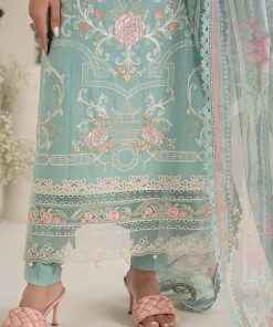 Luxury Pret Eggshell Blue Embroidered Self Jacquard Lawn Suit Mbdw-Ef2549Eb 15 Dw Ef2549Ferozid Imanistudio.com