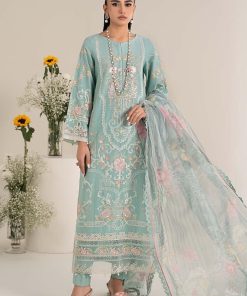 Luxury Pret Eggshell Blue Embroidered Self Jacquard Lawn Suit MBDW-EF2549EB