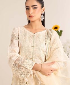 Luxury Pret Cream Embroidered Cotton Lawn Suit Mbdw-Ef2599Cm 12 Dw Ef2599Offwhiteb Imanistudio.com