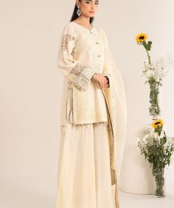 Luxury Pret Cream Embroidered Cotton Lawn Suit Mbdw-Ef2599Cm 9 Dw Ef2599Offwhitef Imanistudio.com