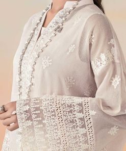 Luxury Pret Off-White Embroidered Cotton Net Suit Mbdw-Ef2592Ow 11 Dwef 2592Offwhitec Imanistudio.com