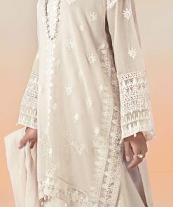 Luxury Pret Off-White Embroidered Cotton Net Suit Mbdw-Ef2592Ow 12 Dwef 2592Offwhited Imanistudio.com