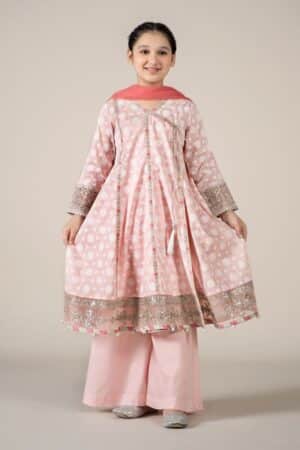 Mariab Baby Pink Embroidered Cotton Lawn Suit Mbkd-Ef2509Bp