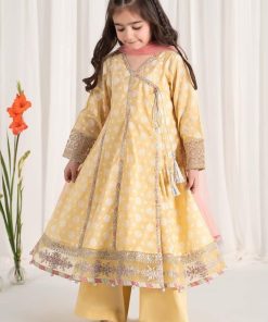 MariaB Banana Embroidered Cotton Lawn Suit MBKD-EF2509BN