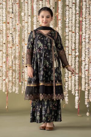 Mariab Black Printed &Amp; Embroidered Cotton Lawn Suit Mbkd-Ef2513Bk