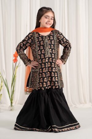 Mariab Black Embroidered Cotton Lawn Suit Mbkd-Ef2523Bk