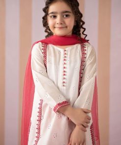 Mariab White/Fuchsia Embroidered Cotton Lawn Suit Mbkd-Ef2566Wf 9 Mkd Ef2566Pinkc Imanistudio.com
