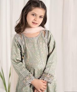 Mariab Kids Sea Foam Cotton Satin Suit Mbks-Ef2508Sf 10 Mks Ef2508Green Imanistudio.com