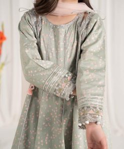 Mariab Kids Sea Foam Cotton Satin Suit Mbks-Ef2508Sf 12 Mks Ef2508Greend Imanistudio.com