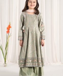 MariaB Kids Sea Foam Cotton Satin Suit MBKS-EF2508SF