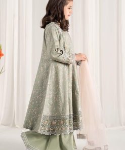Mariab Kids Sea Foam Cotton Satin Suit Mbks-Ef2508Sf 9 Mks Ef2508Greenf Imanistudio.com