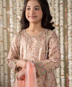 Mariab Kids Peachy Pink Cotton Satin Suit Mbks-Ef2508Pp 10 Mks Ef2508Pinkc Imanistudio.com