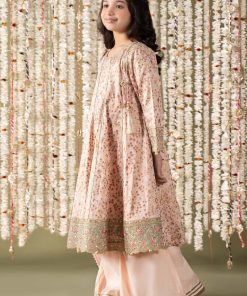 Mariab Kids Peachy Pink Cotton Satin Suit Mbks-Ef2508Pp 8 Mks Ef2508Pinkf Imanistudio.com