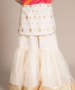 Mariab Kids Off-White Organza Lurex Suit Mbks-Ef2520Wl 11 Mks Ef2520Offwhitec Imanistudio.com