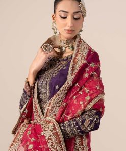 Luxury Formal Purple Embroidered Raw Silk Outfit Mbsf-Ef2502Pl 9 Sf Ef2502Purpleb Imanistudio.com