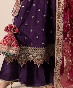 Luxury Formal Purple Embroidered Raw Silk Outfit Mbsf-Ef2502Pl 11 Sf Ef2502Purplec Imanistudio.com