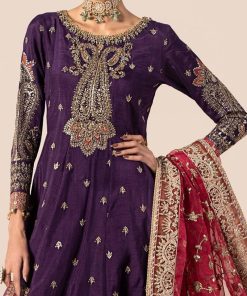 Luxury Formal Purple Embroidered Raw Silk Outfit Mbsf-Ef2502Pl 10 Sf Ef2502Purpled Imanistudio.com