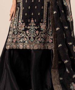 Luxury Formal Black Embroidered Organza Outfit Mbsf-Ef2524Bk 14 Sf Ef2524Blackd Imanistudio.com