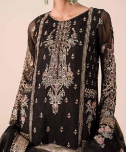 Luxury Formal Black Embroidered Organza Outfit Mbsf-Ef2524Bk 15 Sf Ef2524Blacke Imanistudio.com