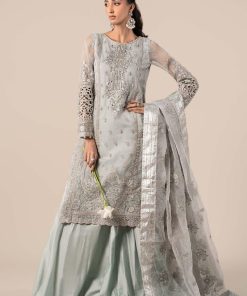 Luxury Formal Light Blue Embroidered Organza Outfit MBSF-EF2524LB