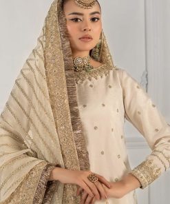Luxury Formal Off-White Embroidered Raw Silk Outfit Mbsf-Ef2525Ow 14 Sf Ef2525Offwhitec Imanistudio.com