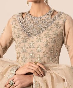 Luxury Formal Beige Embroidered Organza Lehenga Choli Mbsf-Ef2555Bg 11 Sf Ef2555Beigec Imanistudio.com