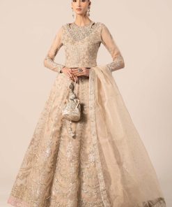 Luxury Formal Beige Embroidered Organza Lehenga Choli Mbsf-Ef2555Bg