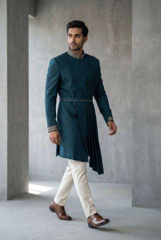 Different Types Of Sherwani For Weddings And Traditional Occasions 17 Draped Sherwani