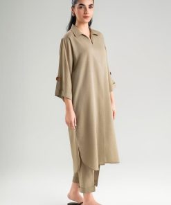 Khaki Karandi Cotton Co-Ord Set Mb-Cs2590Kk 8 Mb Cs2590 Beigee Imanistudio.com
