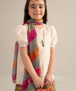 Mariab Kids White Embroidered Cambric Suit Mbkd-Ef2541Ww 9 Mkdef2541Whitec Imanistudio.com