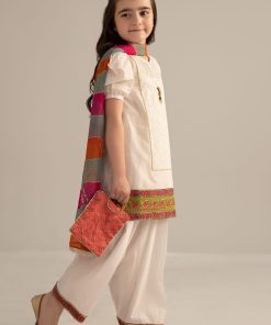 Mariab Kids White Embroidered Cambric Suit Mbkd-Ef2541Ww 8 Mkdef2541Whitef Imanistudio.com