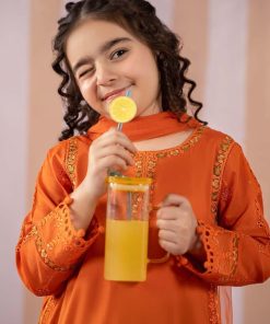 Mariab Kids Orange Embroidered Cotton Lawn Suit Mbkd-Ef2567Og 10 Mkdef2567Oringec Imanistudio.com