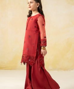 Mariab Kids Red Embroidered Organza Suit Mbks-Ef2544Rd 9 Mksef2544Redf Imanistudio.com