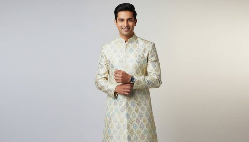 Different Types Of Sherwani For Weddings And Traditional Occasions 12 Printed Sherwani Imanistudio.com
